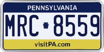 PA license plate MRC8559