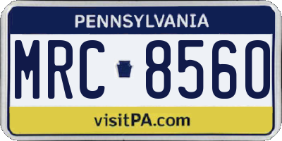 PA license plate MRC8560