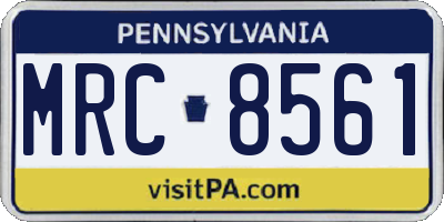 PA license plate MRC8561
