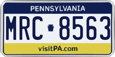 PA license plate MRC8563