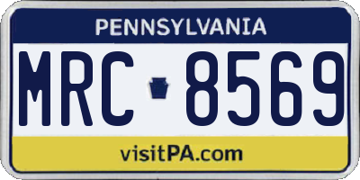 PA license plate MRC8569