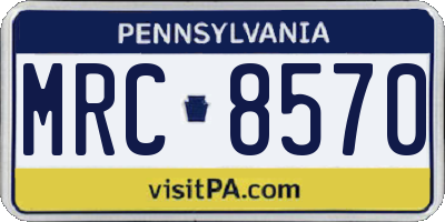 PA license plate MRC8570
