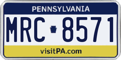 PA license plate MRC8571