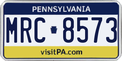 PA license plate MRC8573