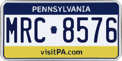 PA license plate MRC8576