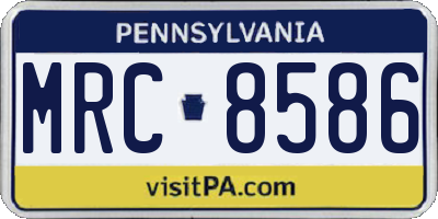 PA license plate MRC8586