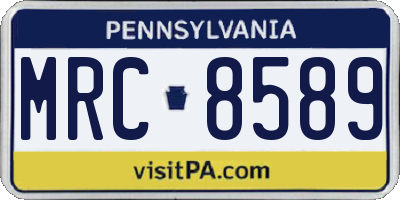 PA license plate MRC8589
