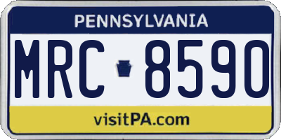 PA license plate MRC8590