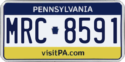 PA license plate MRC8591