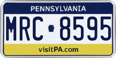 PA license plate MRC8595