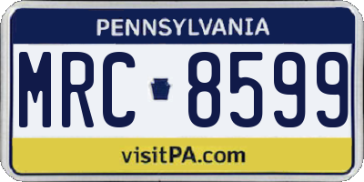 PA license plate MRC8599