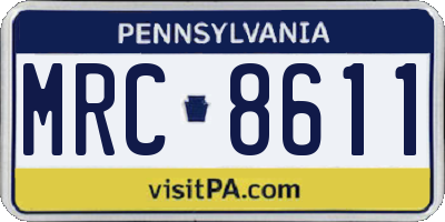 PA license plate MRC8611