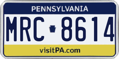 PA license plate MRC8614