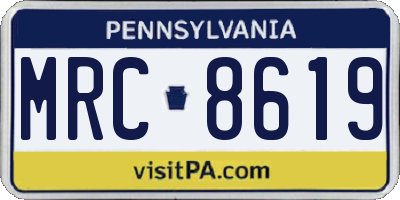PA license plate MRC8619