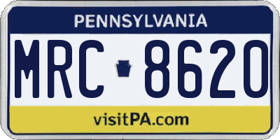 PA license plate MRC8620