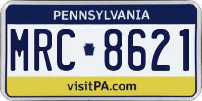 PA license plate MRC8621