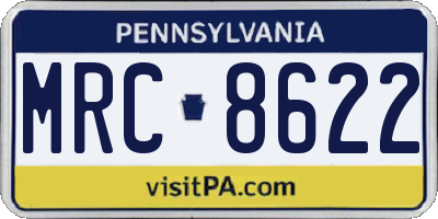 PA license plate MRC8622