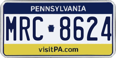 PA license plate MRC8624
