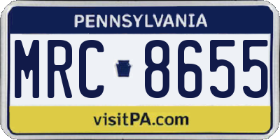 PA license plate MRC8655