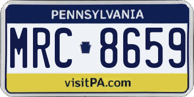 PA license plate MRC8659