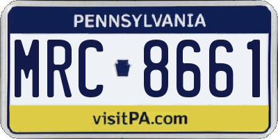 PA license plate MRC8661