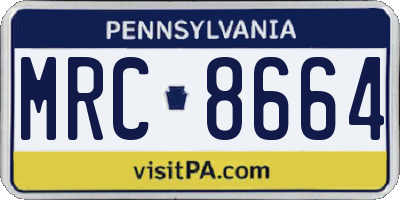 PA license plate MRC8664