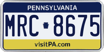 PA license plate MRC8675