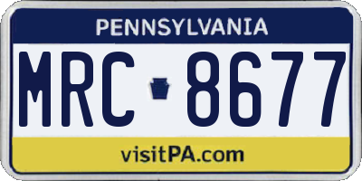 PA license plate MRC8677