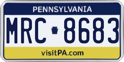 PA license plate MRC8683