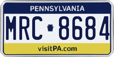 PA license plate MRC8684