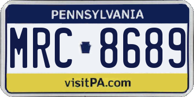 PA license plate MRC8689