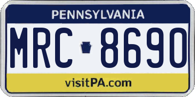 PA license plate MRC8690