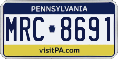 PA license plate MRC8691