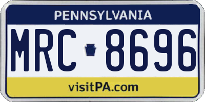 PA license plate MRC8696