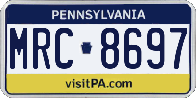 PA license plate MRC8697