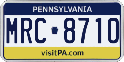PA license plate MRC8710