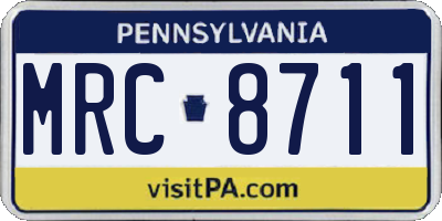 PA license plate MRC8711
