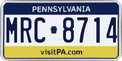 PA license plate MRC8714