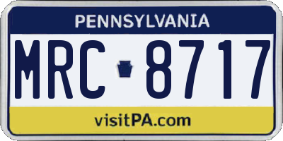 PA license plate MRC8717