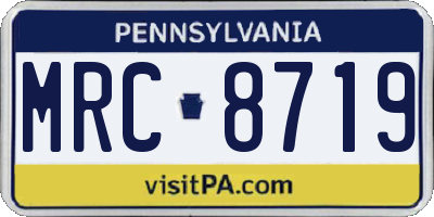 PA license plate MRC8719