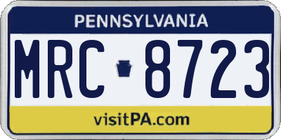 PA license plate MRC8723