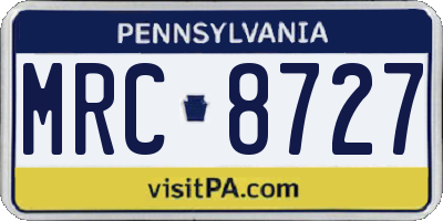 PA license plate MRC8727