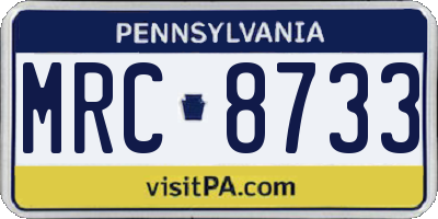 PA license plate MRC8733