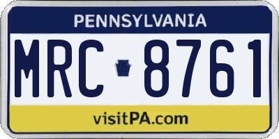 PA license plate MRC8761