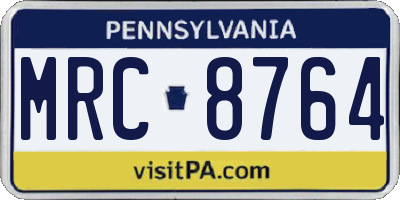 PA license plate MRC8764