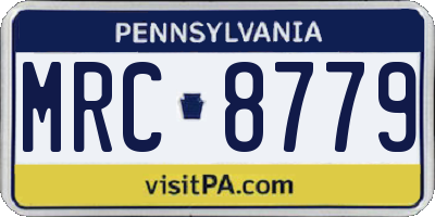 PA license plate MRC8779