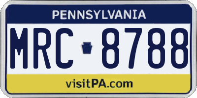 PA license plate MRC8788