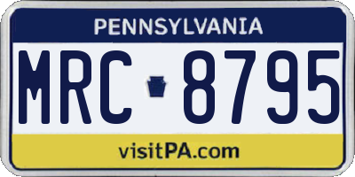 PA license plate MRC8795