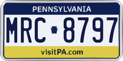 PA license plate MRC8797