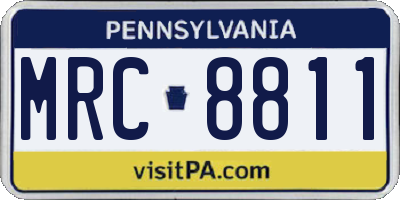 PA license plate MRC8811